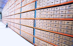 A large warehouse setting
